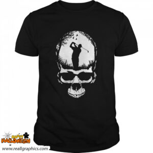 halloween golf gothic golfer skeleton skull blue sunset shirt 24 3hcqs