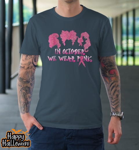 halloween hocus in october we wear pink breast cancer pocus t shirt 574 djogam