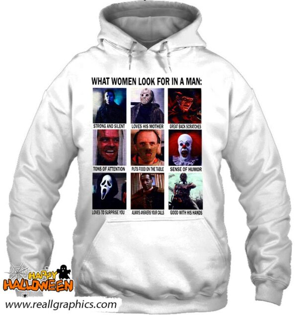 halloween horror characters what women look for in a man shirt 502 x6j63