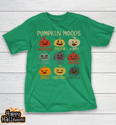 halloween pumpkins emotions funny pumpkin moods t shirt 572 upvhbr