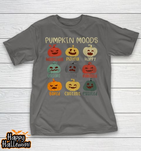 halloween pumpkins emotions funny pumpkin moods t shirt 719 skscix