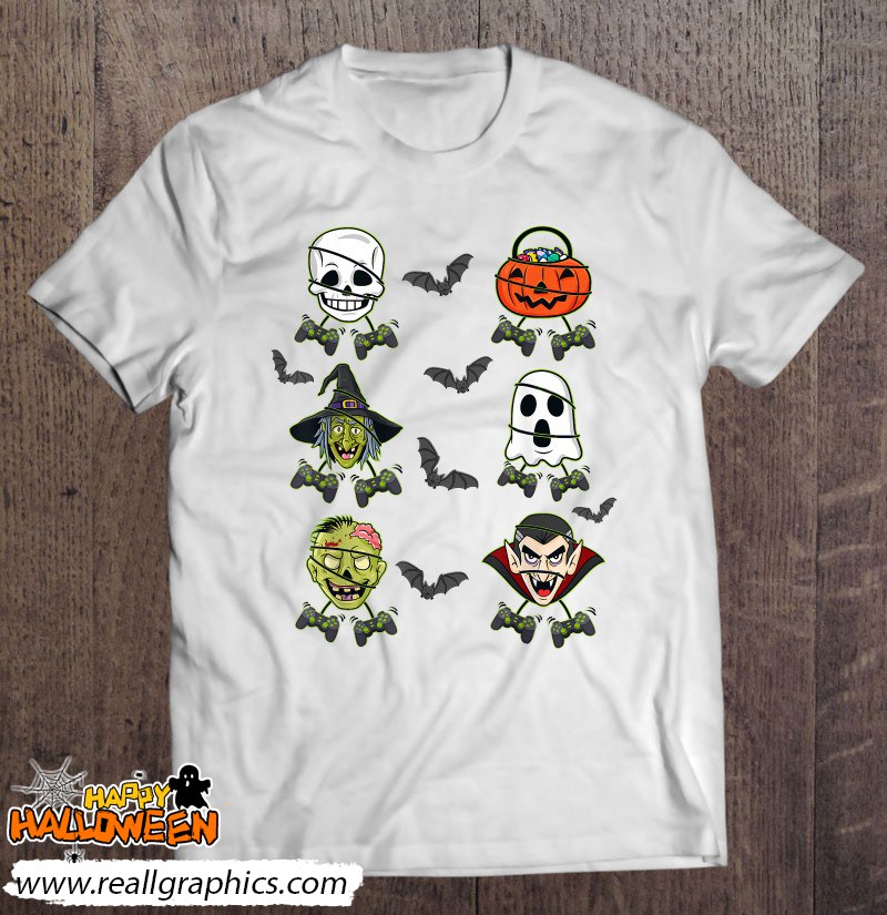 Halloween Skeleton Gaming Witch Vampire Zombie Shirt