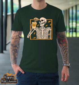 halloween skeleton pumpkin spice latte syrup creamer vintage t shirt 420 pam291