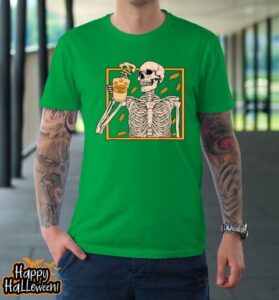 halloween skeleton pumpkin spice latte syrup creamer vintage t shirt 715 esz84w