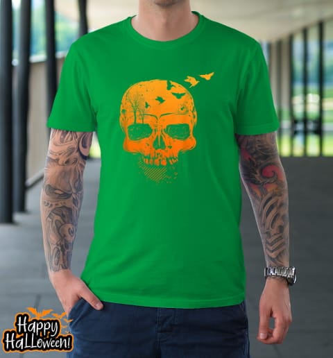 halloween skull decor vintage gothic costume t shirt 714 vc0heg
