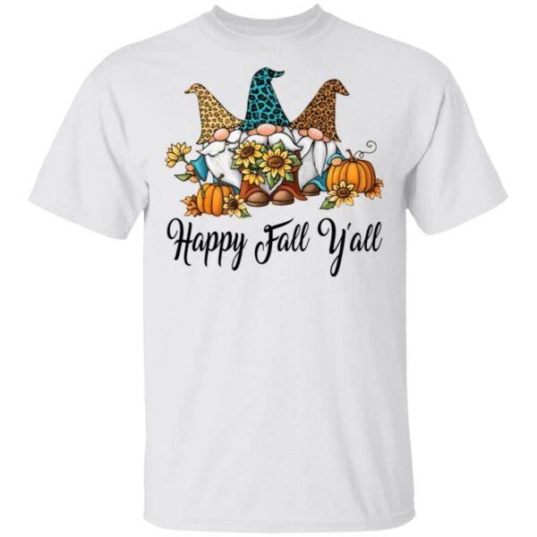 happy fall yall three gnomes leopard sunflower halloween gift t shirt 1 bubuj