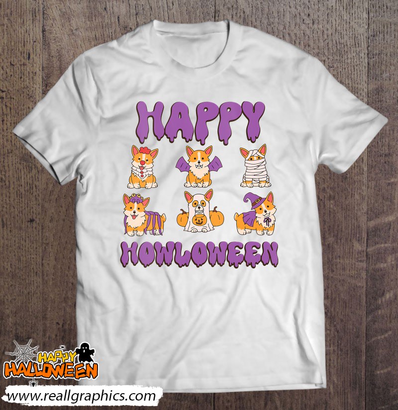 Happy Howloween Dog Corgis Halloween Costume Shirt
