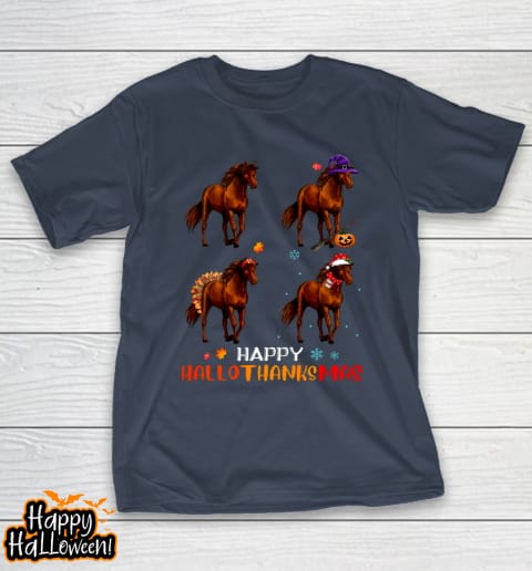 horse halloween thanksgiving christmas happy hallothanksmas t shirt 406 ywsvob