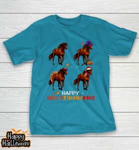 horse halloween thanksgiving christmas happy hallothanksmas t shirt 988 wk9lc6