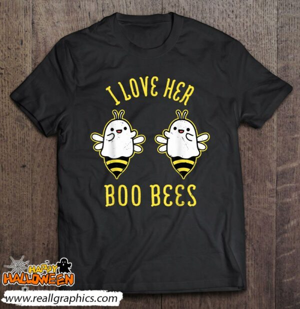 i love her boo bees couples funny halloween shirt 912 fpooy