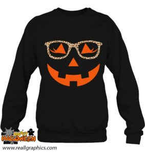 jack o lantern with glasses shirt women halloween leopard shirt 1083 xbye8