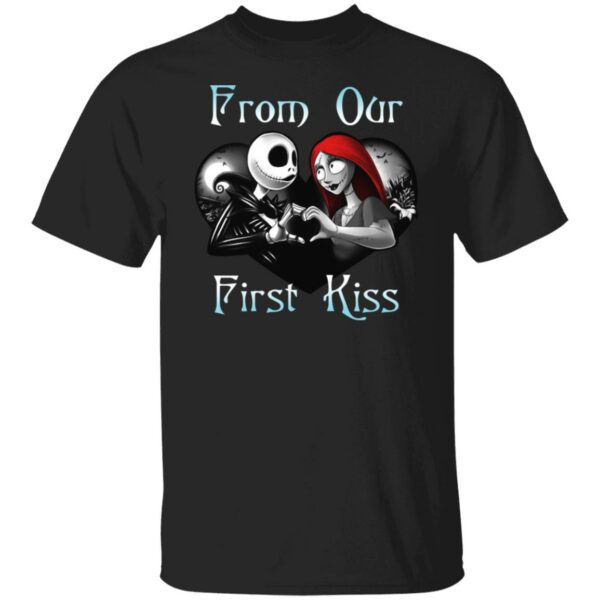 jack skellington and sally from our first kiss matching couple halloween t shirt 2 recdv