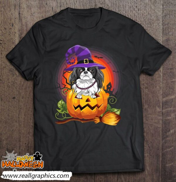 japanese chin witch pumpkin halloween dog lover costume shirt 736 epize