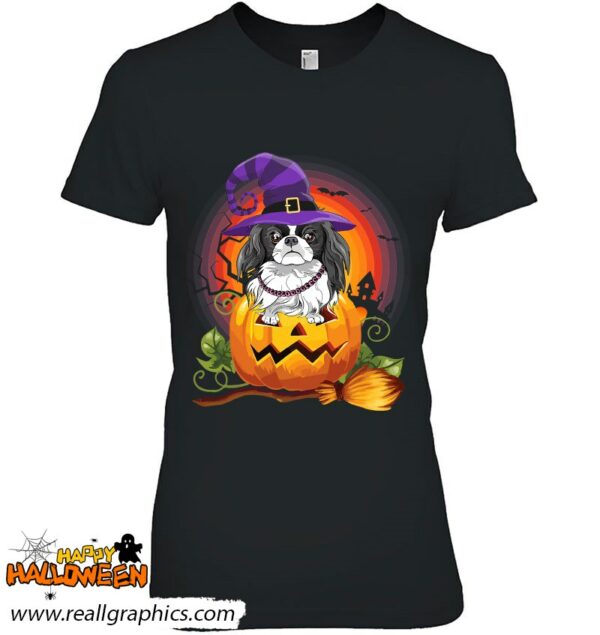 japanese chin witch pumpkin halloween dog lover costume shirt 737 23ais
