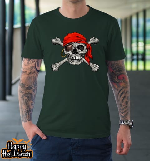 jolly roger pirate skull crossbones halloween costume t shirt 387 h6fq8o