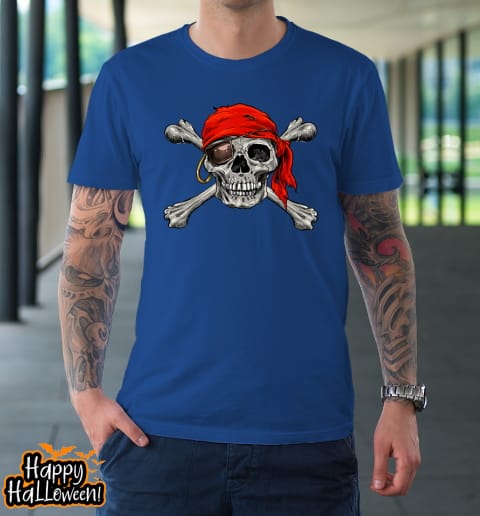jolly roger pirate skull crossbones halloween costume t shirt 970 l7dfl1