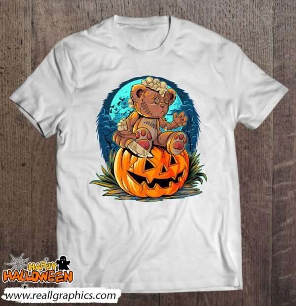killer teddy bear lazy halloween pumpkin scary monster shirt 243 rl36c