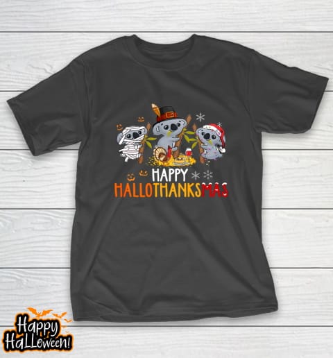koala halloween and merry christmas happy hallothanksmas t shirt 50 z5wpl3