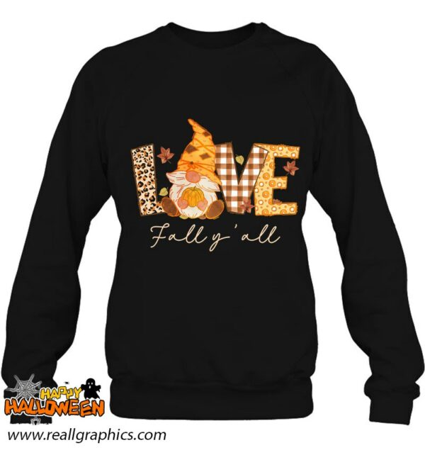 leopard love fall yall gnome pumpkin cool for halloween shirt 431 sgu6u