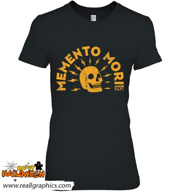 memento mori amor fati gold skull graphic shirt 605 85eg0