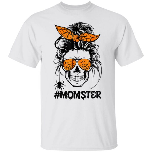 momster halloween costume skull mom messy hair bun monster t shirt 2 atosx
