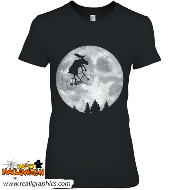 moose riding moon bike halloween lunar cycling elk shirt 1145 bwap8