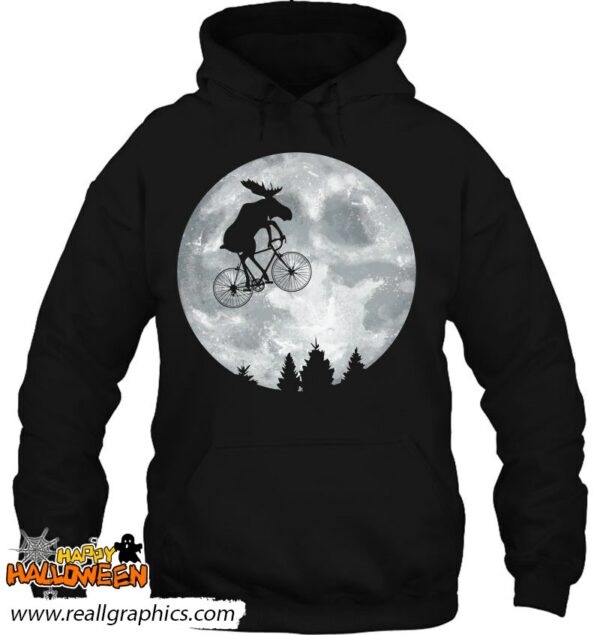 moose riding moon bike halloween lunar cycling elk shirt 1146 kpcyn