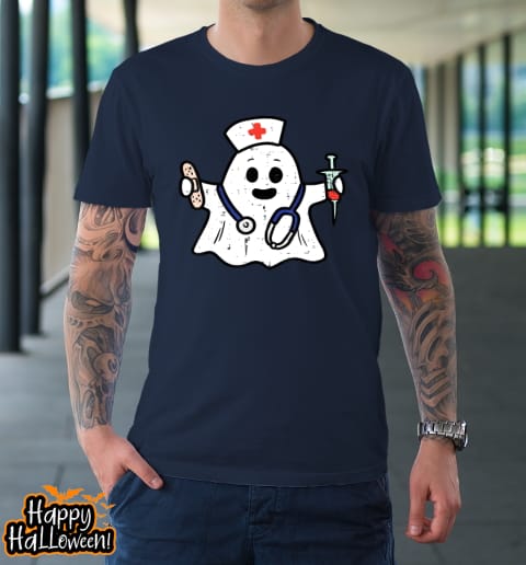nurse ghost scrub top halloween costume for nurses rn t shirt 228 hxhk7v