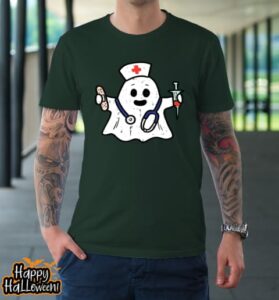 nurse ghost scrub top halloween costume for nurses rn t shirt 377 yov7o9