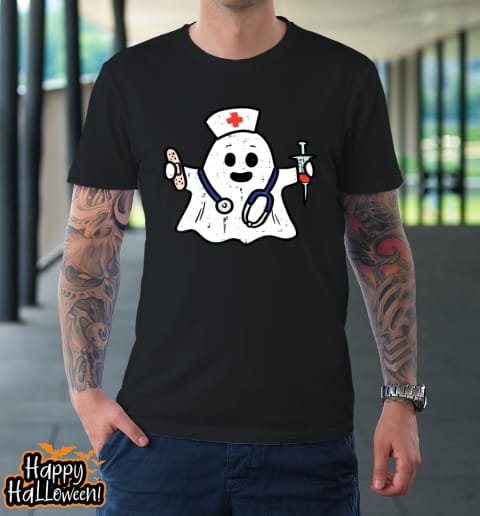 nurse ghost scrub top halloween costume for nurses rn t shirt 44 wqnuji