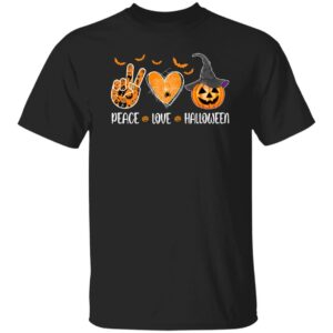 peace love halloween funny halloween costume cool pumpkin t shirt 1 1lSFp