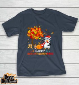 penguin halloween and merry christmas happy hallothanksmas funny t shirt 372 dwztzw