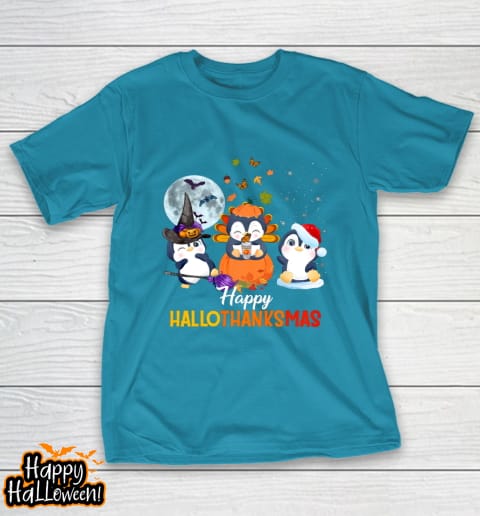 penguin halloween and merry christmas happy hallothanksmas t shirt 954 jsqsv0