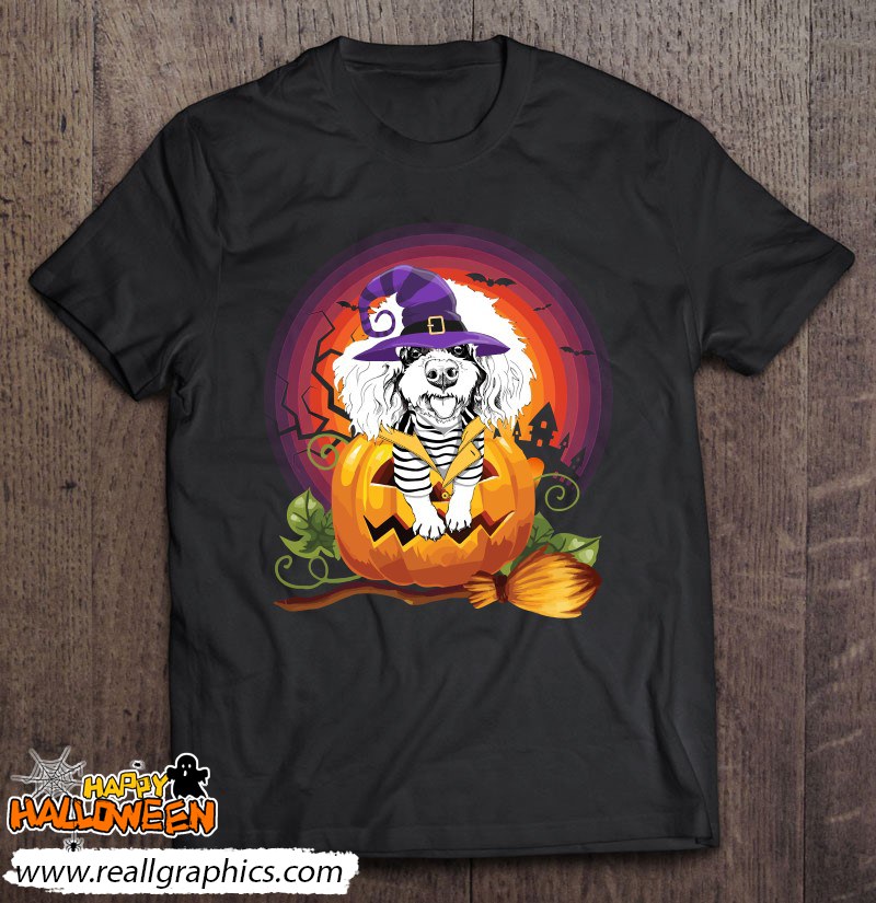 Poodle Witch Pumpkin Halloween Dog Lover Costume Shirt
