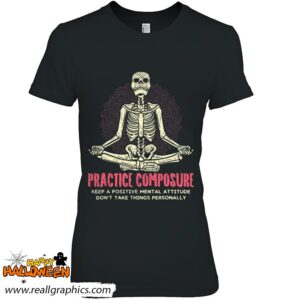 practice composure skeleton yoga funny yoga shirt 1085 pdqe0