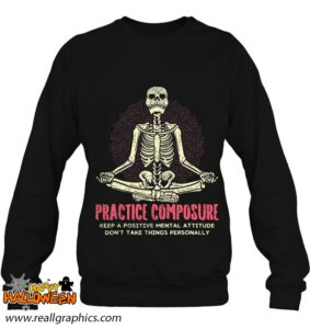 practice composure skeleton yoga funny yoga shirt 1087 dchcy