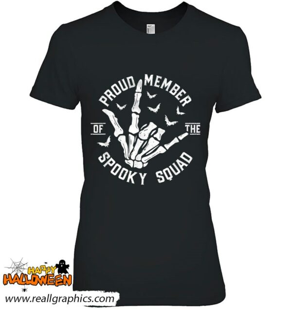 proud member of the spooky squad love sign skeleton hand shirt 917 243yo