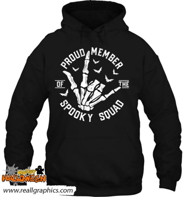 proud member of the spooky squad love sign skeleton hand shirt 918 osl2j