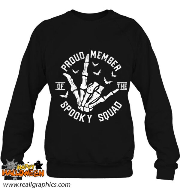 proud member of the spooky squad love sign skeleton hand shirt 919 5rq7j