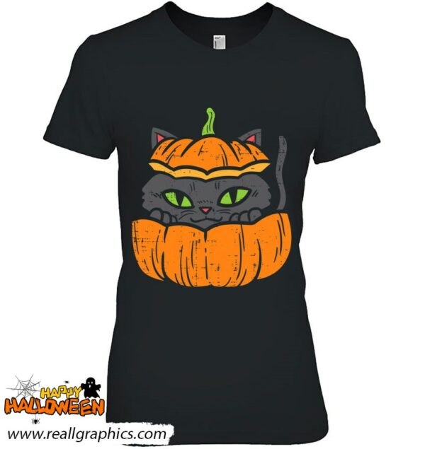 pumpkin cat cute halloween animal pet kitten men women kids shirt 1328 ils8p