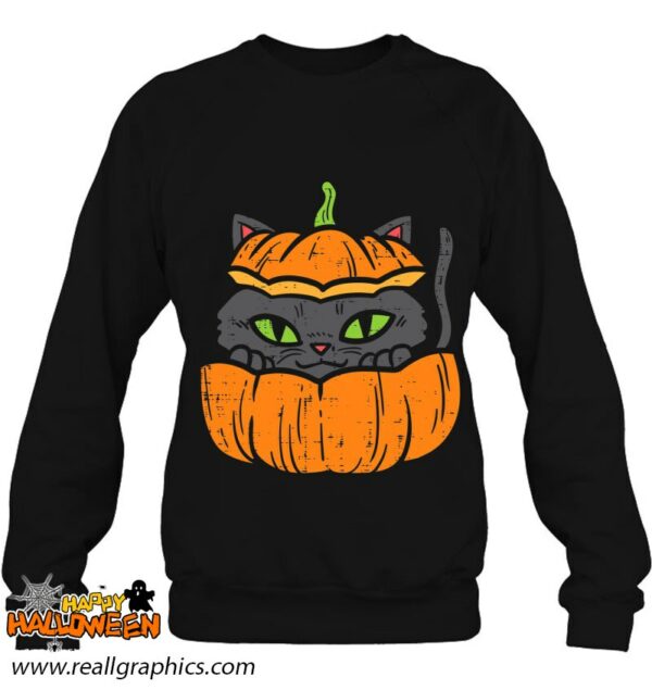 pumpkin cat cute halloween animal pet kitten men women kids shirt 1330 zix8d