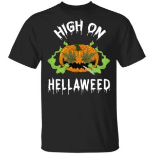 pumpkin weed high on hellaweed halloween t shirt 1 QrBj4