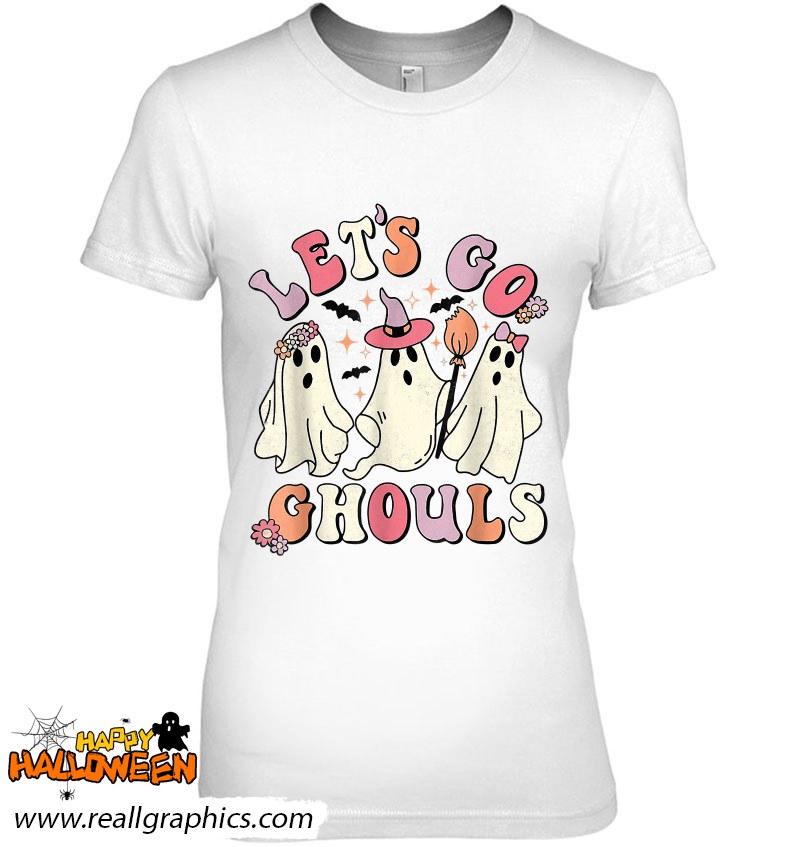 Retro Groovy Let's Go Ghouls Halloween Ghost Outfit Costume Shirt