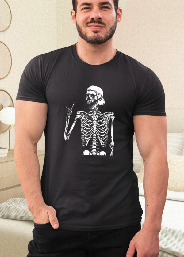 rocker skeleton hand rock on halloween shirt 115 ea9zgc