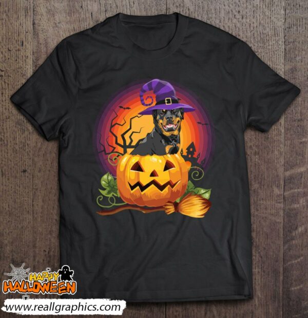 rottweiler witch pumpkin halloween dog lover costume shirt 760 nzp0d