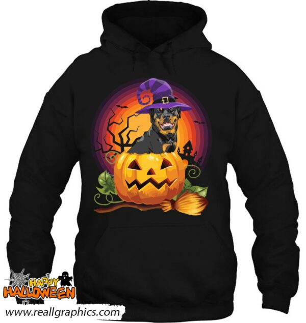 rottweiler witch pumpkin halloween dog lover costume shirt 762 agoy3
