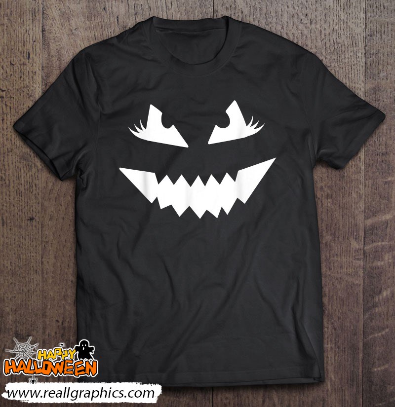 Scary Mask Halloween Spooky Pumpkin Face Shirt
