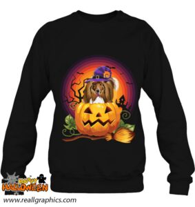 shetland sheepdog witch pumpkin halloween dog lover costume shirt 779 z5hfz