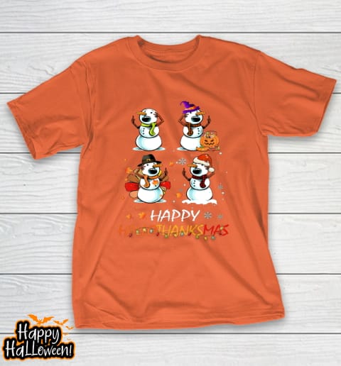 snowman halloween and merry christmas happy hallothanksmas t shirt 499 ki6i2n