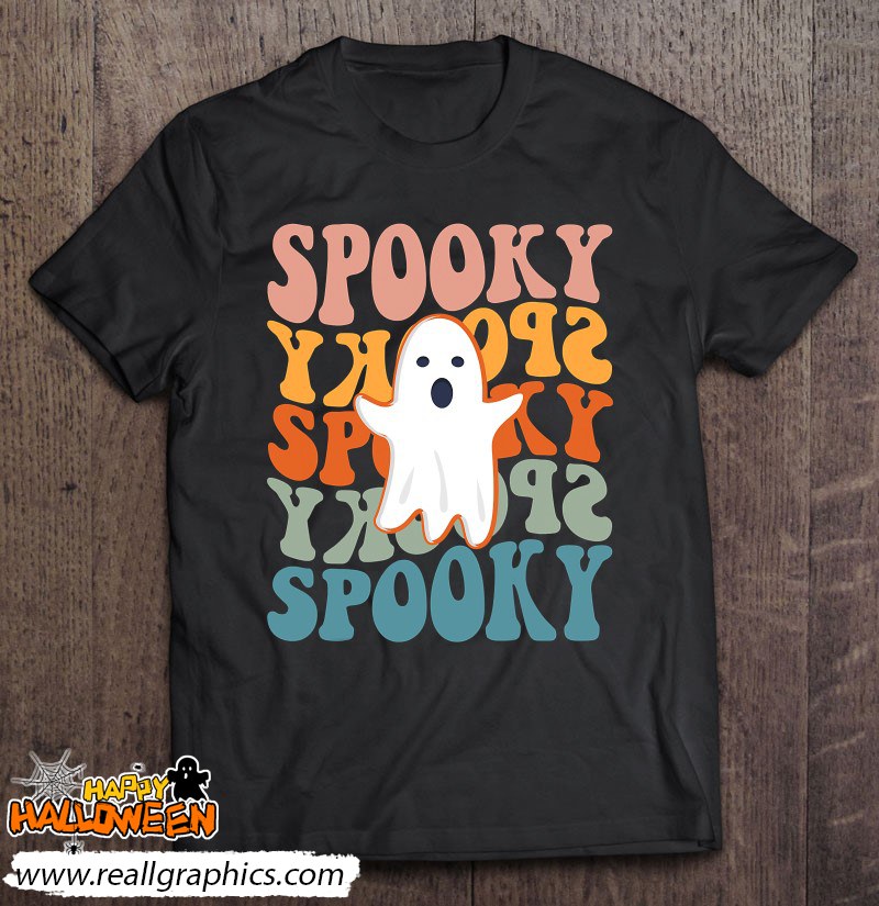 Spooky Boo Halloween Costume Retro Daisy Colorful Scary Shirt